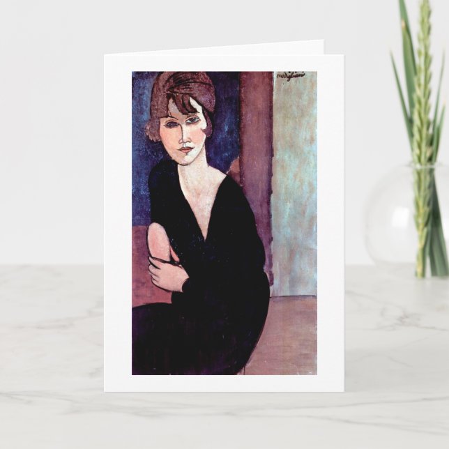 Cartão Retrato da Mulher, Modigliani (Frente)