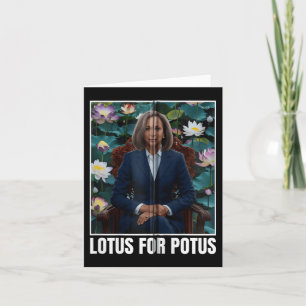 Cartão Retrato da Presidente Kamala Harris Lótus Para Z P