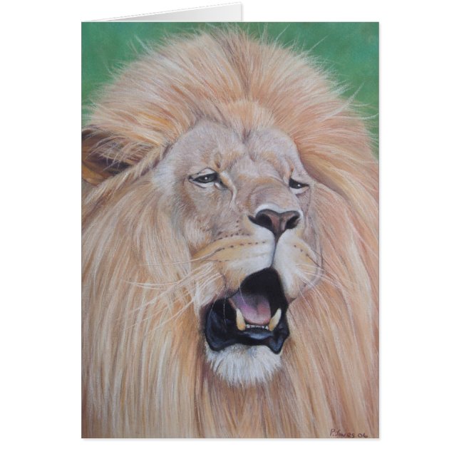 Cartão retrato da vida selvagem de grandes felinos e leõe (Frente)