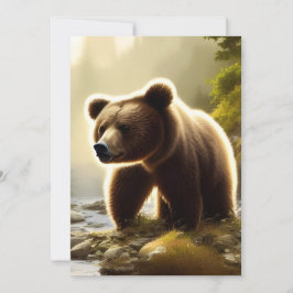 Cartão Retrato da Vida Selvagem do Urso Castanho