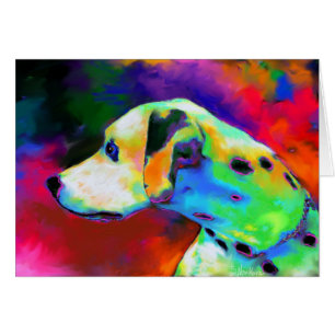 Cartão Retrato Dalmatian contemporâneo do cão