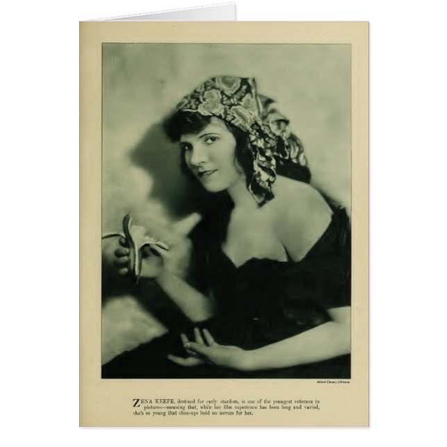 Cartão retrato de 1920, Zena Keefe (Frente)