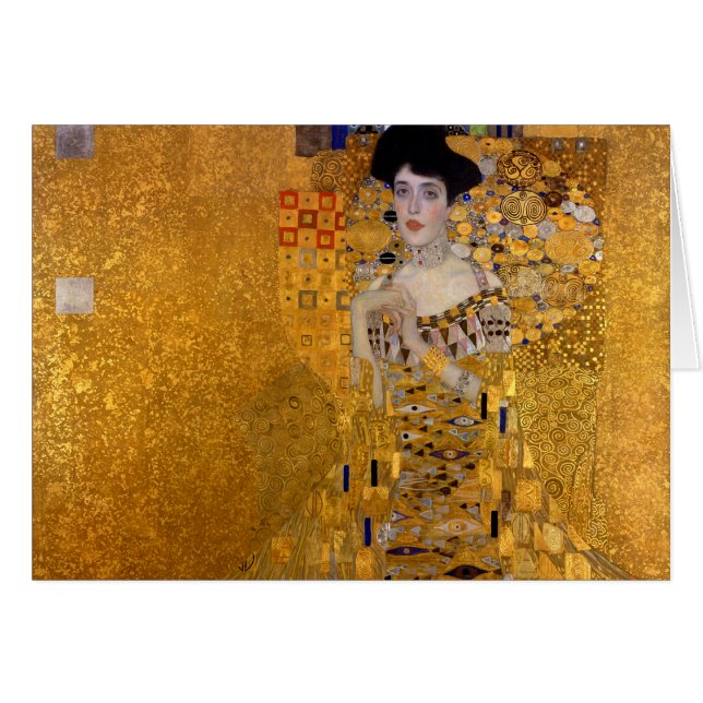 Cartão Retrato de Adele Bloch-Bauer de Gustav Klimt 1907 (Frente Horizontal)
