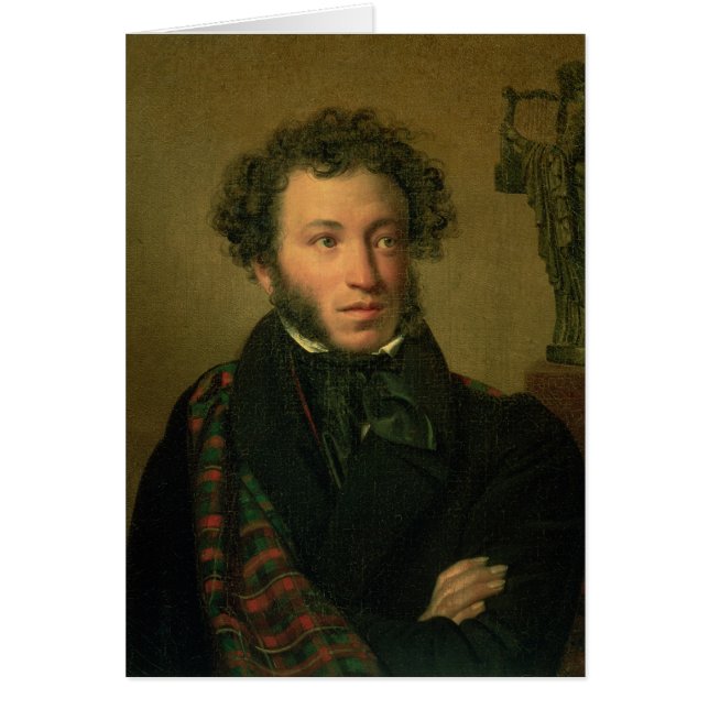 Cartão Retrato de Alexander Pushkin, 1827 (Frente)