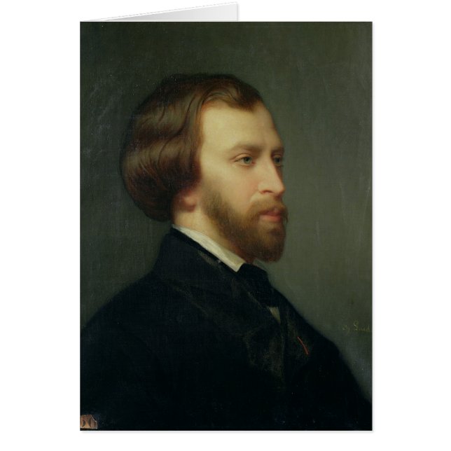 Cartão Retrato de Alfred de Musset (Frente)