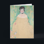 Cartão Retrato de Amalie Zuckerkandl por Gustav Klimt<br><div class="desc">O Retrato Inacabado de Amalie Zuckerkandl (1917) por Gustav Klimt é uma pintura vintage de retrato de arte fina do Simbolismo da Era Vitoriana que apresenta uma mulher sentada com os braços dobrados em direção a si mesma e seu vestido fora do ombro fluindo até o chão. Críticos de arte...</div>