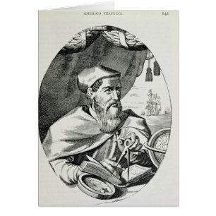Cartão Retrato de Amerigo Vespucci