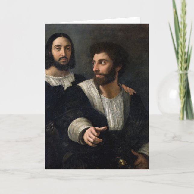 Cartão Retrato de auto com um amigo (Frente)