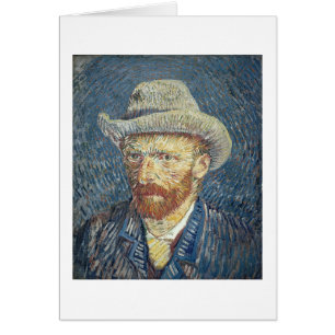 Cartão Retrato de auto de Vincent van Gogh com chapéu