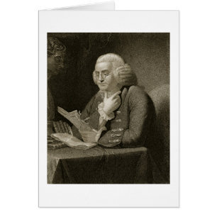Cartão Retrato de Benjamin Franklin, gravado por Thomas