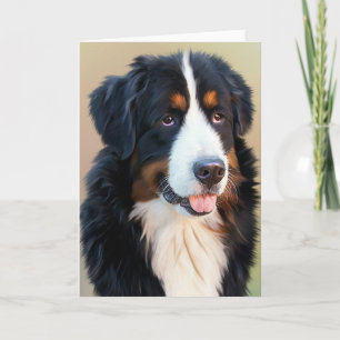 Cartão Retrato de Cachorro da Montanha Bernese