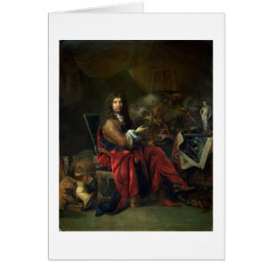 Cartão Retrato de Charles Le Brun (1619-90) 1686 (óleo