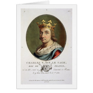 Cartão Retrato de Charles V, chamado "" o rei sábio de F