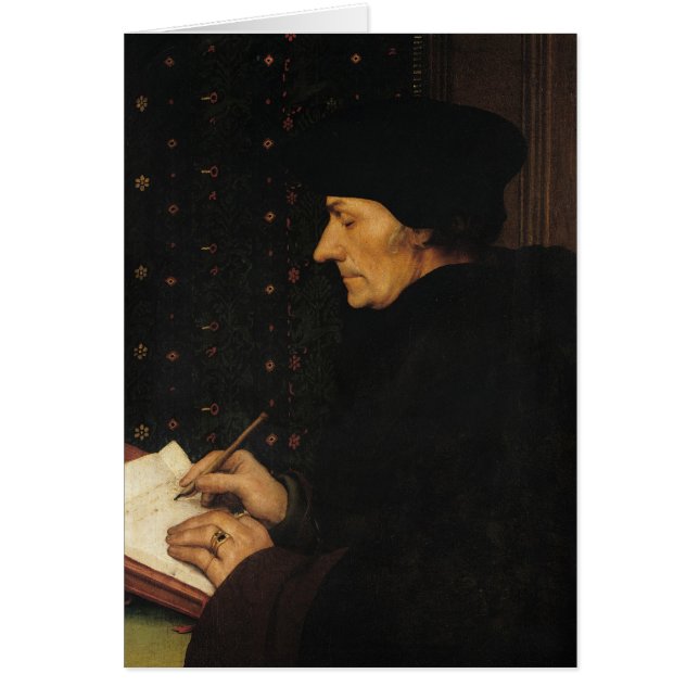 Cartão Retrato de Desiderius Erasmus (Frente)