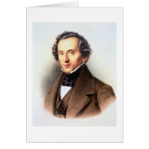 Cartão Retrato de Felix Mendelssohn (1809-47) (litho)