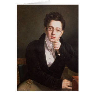 Cartão Retrato de Franz Schubert , compositor austríaco