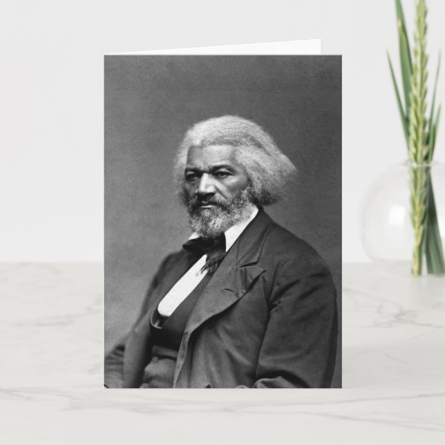 Cartão Retrato de Frederick Douglass por George K. Warren (Frente)