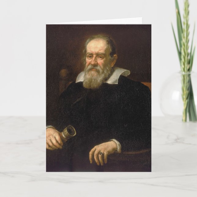 Cartão Retrato de Galileo Galilei por Justus Sustermans (Frente)