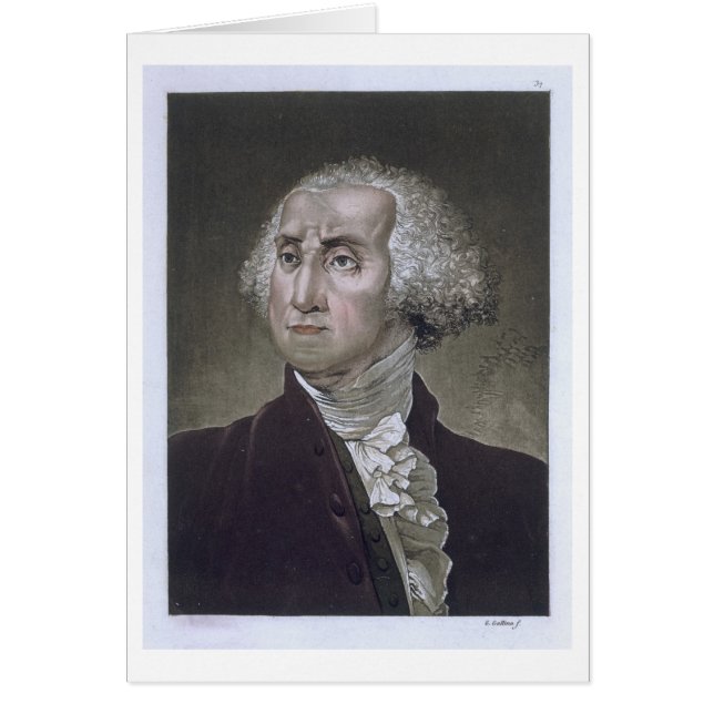 Cartão Retrato de George Washington, 'de Le Traje Um (Frente)