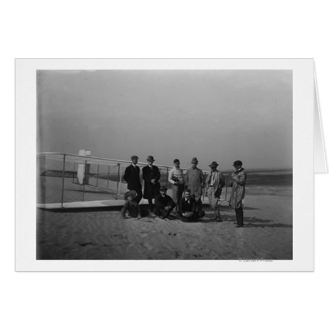 Cartão Retrato de grupo em frente ao planador em Matar (Frente Horizontal)