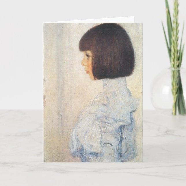 Cartão Retrato de Gustavo Klimt de Helene Klimt (Frente)