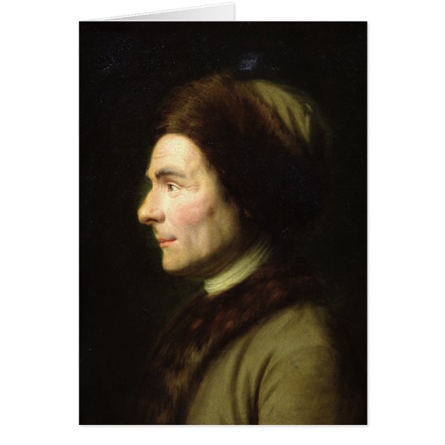 Cartão Retrato de Jean-Jacques Rousseau (Frente)