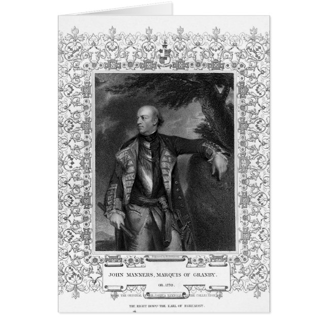 Cartão Retrato de John Manners, Marquês de Granby (Frente)