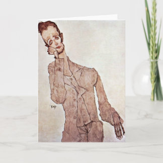 Cartão Retrato de Karl Zakovsek por Egon Schiele