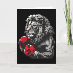 Cartão Retrato de Leão de Boxe Motivo Vida Selvagem Amant