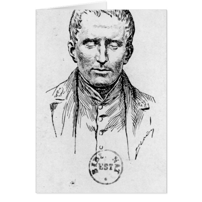 Cartão Retrato de Louis Braille (Frente)