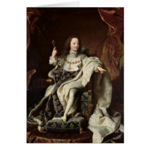 Cartão Retrato de Louis XV em vestes da coroação, 1715