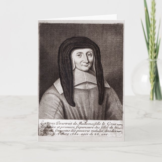 Cartão Retrato de Louise de Marillac (Frente)