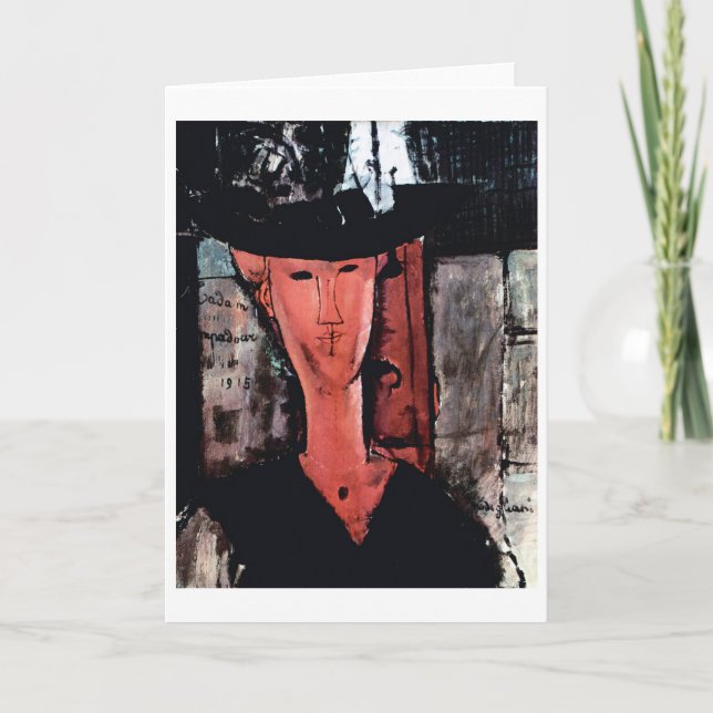 Cartão Retrato de Madame Pompadour, Modigliani (Frente)