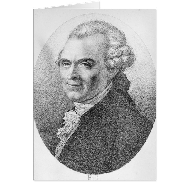 Cartão Retrato de Michel-Jean Sedaine (Frente)