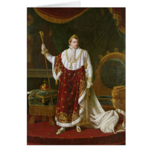 Cartão Retrato de Napoleon em suas vestes da coroação