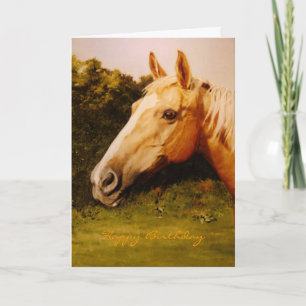 Cartão Retrato de Óleo de Cavalo Palomino