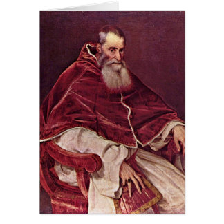 Cartão Retrato de Paul Iii. Por Titian