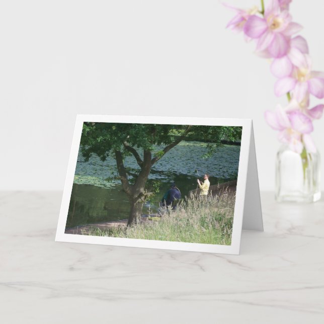 Cartão Retrato de Pescaria com o Avô (Orquídea)