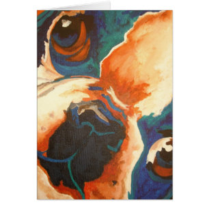 Cartão Retrato de Pet de Bulldog Francês