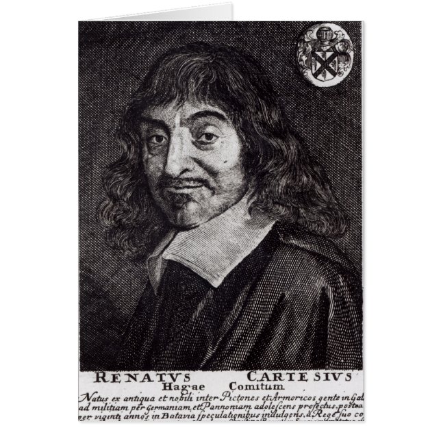 Cartão Retrato de Rene Descartes (Frente)