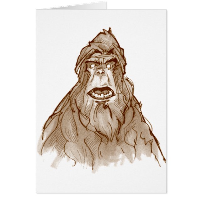 Cartão RETRATO de SASQUATCH - pro Squatch cabeça de (Frente)