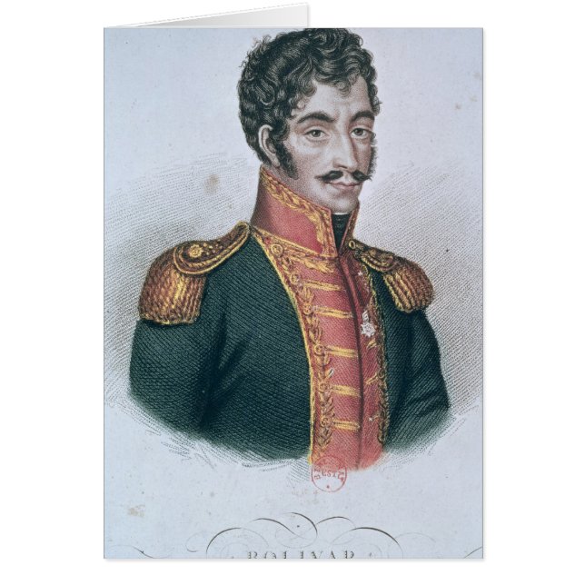 Cartão Retrato de Simon Bolivar (Frente)