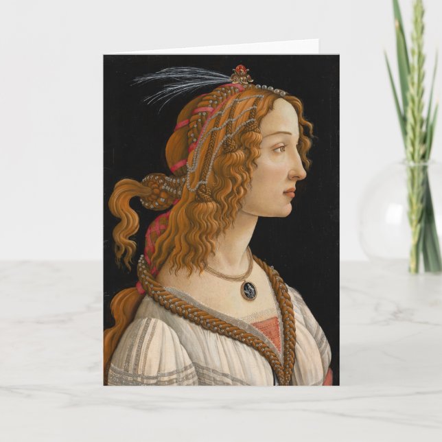 Cartão Retrato de Simonetta Vespucci | Botticelli (Frente)