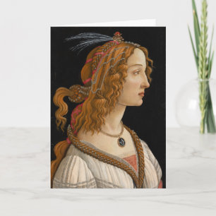Cartão Retrato de Simonetta Vespucci   Botticelli