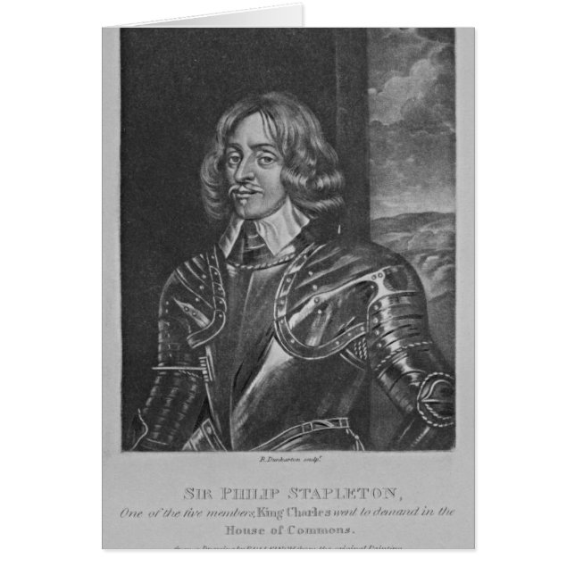Cartão Retrato de Sir Philip Stapleton (Frente)
