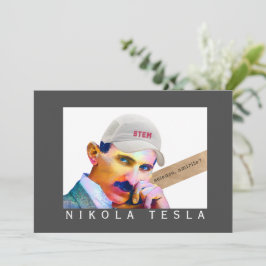 Cartão Retrato de Tesla Engraçado