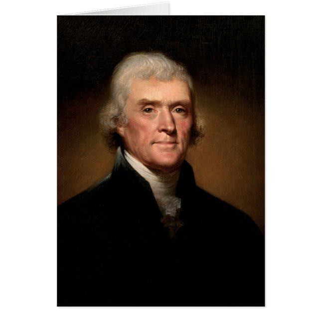 Cartão Retrato de Thomas Jefferson (Frente)