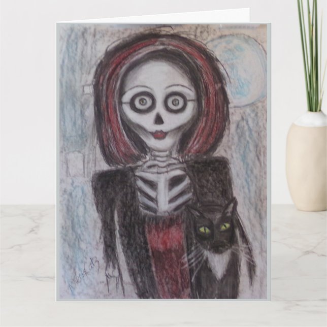 Cartão Retrato de um Fantasma, Halloween (Frente)