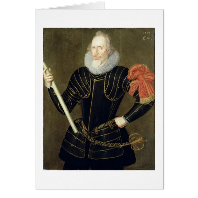 Cartão Retrato de um homem, 1593 (óleo no painel) (Frente)