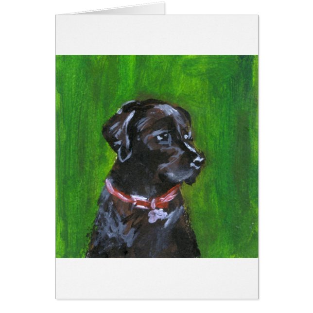 Cartão Retrato de um Labrador preto (Frente)